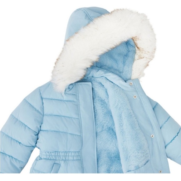 MEMBERSMARK Girls Black Puffer Parka, Warm Fleece Lined Jacket w/Removable Hood - Picture 6 of 14